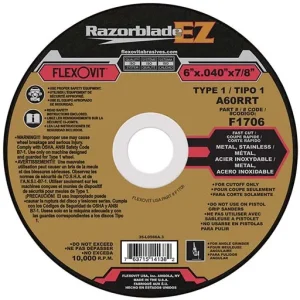 Razorblade Cut-Off Wheel – 6 in – 0.04 in – 10000 RPM | F1706