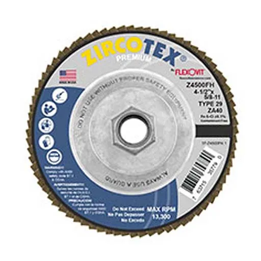 Zircotex Flap Disc – 5/8-11 in – 13300 rpm – ZA40 | Z4500FH