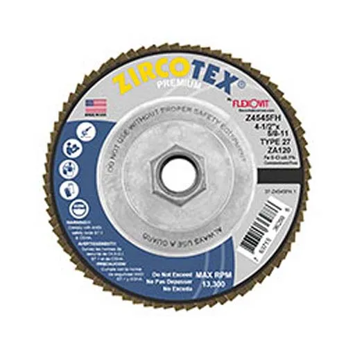 Zircotex Flap Disc – 5/8-11 in – 13300 rpm – 120 | Z4545FH