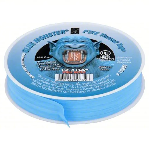 Grainger Tape Thread Sealant 1/2″ W Blu |70885 119′, Blue | 70885