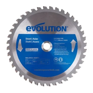 Evolution Mild Steel TCT Blade, 7-1/4″ Dia, 40T, 20 mm Arbor, 3,900 RPM | 185BLADEST