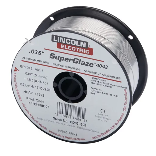 Lincoln Electric SuperGlaze 5356 MIG (GMAW) Wire, 0.035″, 1 lb Spool | ED030312