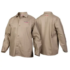 Lincoln Electric Traditional Khaki FR Cloth Welding Jacket, X-Large | K3317-XL