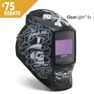 Miller Electric Digital Elite Series Helmet, Lucky’s Speed Shop, ClearLight 4x | 296766
