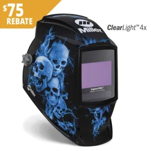 Miller Electric Digital Elite Series Welding Helmet, Blue Rage, ClearLight 4x | 296774