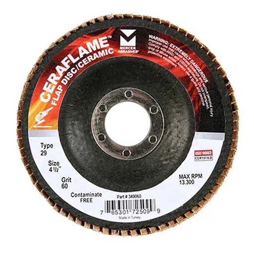 Mercer Abrasives Flap Disc – 60 – 7/8 in – Type 29 | 349060