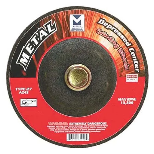 Mercer Abrasives Depressed Center Wheel – 9 in | 620190