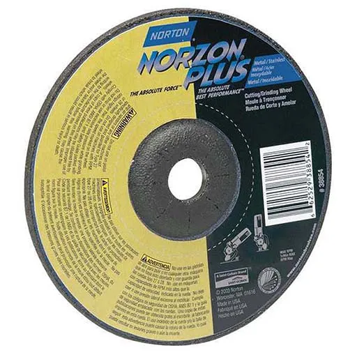 Norton – Norzon Plus 5954G Depressed Center Wheel – 7 in | 66252917880