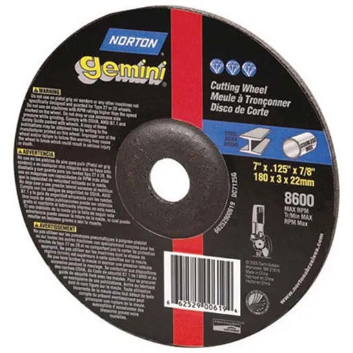 Norton – Gemini Depressed Center Wheel – 7 in | 66252939024