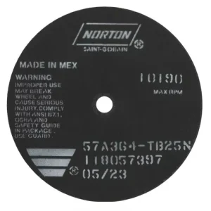 Norton Abrasives B25N 57A AO Reinforced Toolroom CO Wheel, 10″x5/8″x1/16″ | 66253122817
