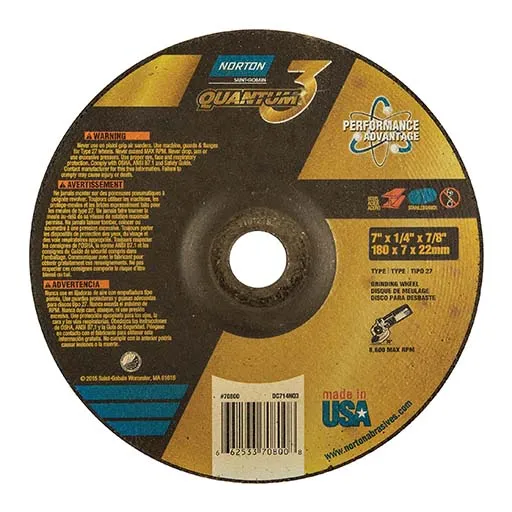 Norton – Quantum 3 SG Depressed Center Wheel – 7 in | 66253370800