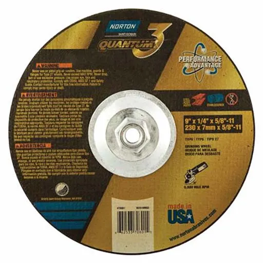 Norton – Quantum 3 SG Depressed Center Wheel – 9 in | 66253370801