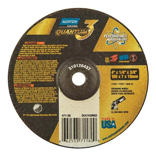 Norton – Quantum 3 SG Depressed Center Wheel – 4 in | 66253371180