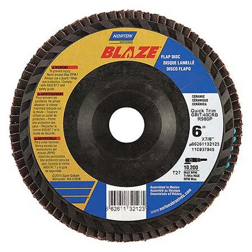 Norton – Blaze R980P Flap Disc – 6 in – 7/8 in – Cloth – 40 | 66261132123