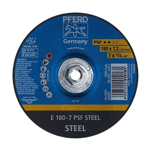 PFERD PSF STEEL Depressed Center Wheel – 4-1/2 in | 60006