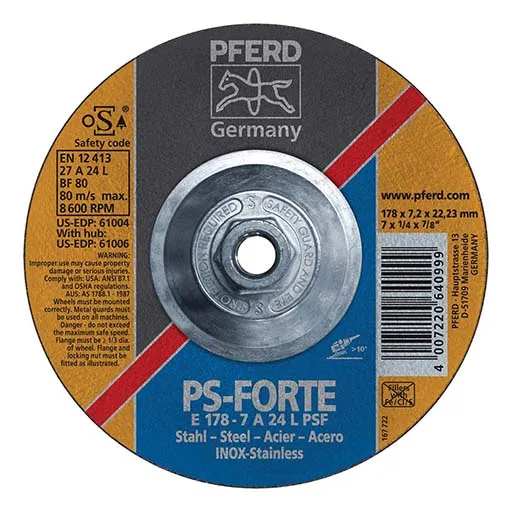 Polifan Universal Line PS-FORTE Depressed Center Wheel – 7 in – 5/8-11 in | 61006