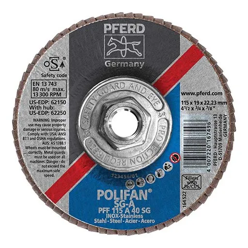 Polifan – Pferdvalue Performance Line SG A Flap Disc – Coarse – 40 – 5/8-11 in | 62250