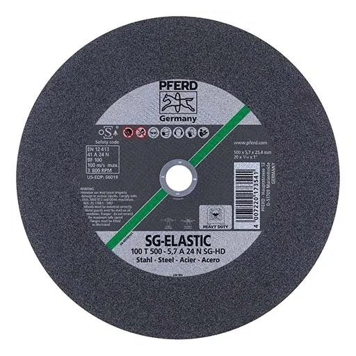PFERD Performance Line SG-ELASTIC Cut-Off Wheel – 20 in – 1/4 in | 66019