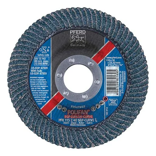 Polifan – Pferdvalue Special Line SGP CURVE, Special Line SGP Z-CURVE Flap Disc – 40 – Arbor