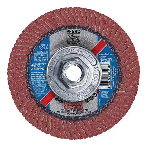 Polifan – Pferdvalue Special Line SGP-PLUS CURVE-ALU Flap Disc – 5/8-11 in – Threaded Hole – 13300 RPM