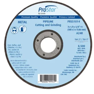 PROSTAR Pipeliner Cut/Grind Wheel, 7″ x 1/8″ x 5/8″-11, Type A24R | PRS51014