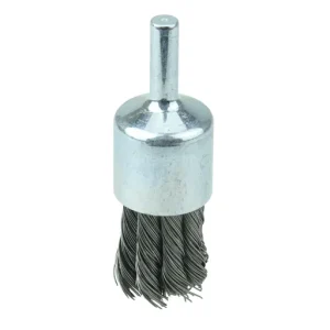 PROSTAR Knot Wire End Brush, 1-1/8″ Dia, 0.014″ Steel Fill, 1/4″ Stem, Clamshell | 98265