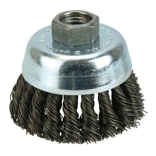 Prostar High Speed Knot Wire Cup Brush, 2-3/4″ Diameter, 0.020″ Steel Fill | 98249
