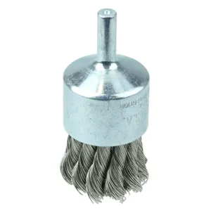 PROSTAR Knot Wire End Brush, 1-1/8″ Diameter, 0.014″ SS Fill, 1/4″ Stem | 98266