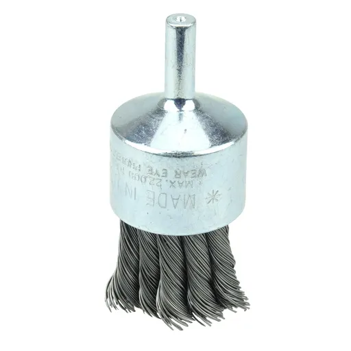 PROSTAR Knot Wire End Brush, 1-1/8″ Diameter, 0.020″ Steel Fill, 1/4″ Stem | 98267