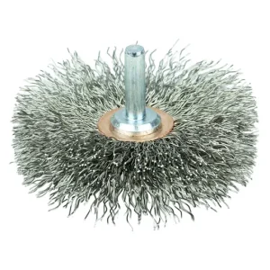 PROSTAR Crimped Wire Wheel Brush w/ Shank, 3″ Dia, 0.014″ SS Fill, 1/4″ Stem | 98270