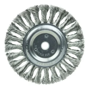 PROSTAR Knot Wire Wheel Brush, 6″ Diameter, 0.016″ Stainless Steel Fill | 98282