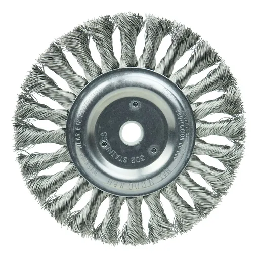 PROSTAR Knot Wire Wheel Brush, 6″ Diameter, 0.016″ Stainless Steel Fill | 98282