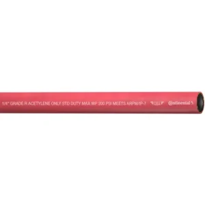 ProStar Gas Hose, Single Fit, Grade R, 3/16″ Size, 12.5′ Length, AA Fitting, Red