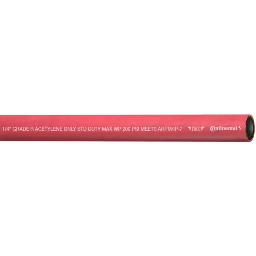 ProStar Gas Hose, Single Fit, Grade R, 3/16″ Size, 12.5′ Length, AA Fitting, Red