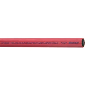ProStar Gas Hose, Single Fit, Grade T, 3/8″ Size, 25′ Length, BB Fitting, Red | 21027433