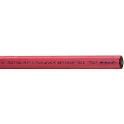 ProStar Gas Hose, Single Fit, Grade T, 3/8″ Size, 25′ Length, BB Fitting, Red | 21027433