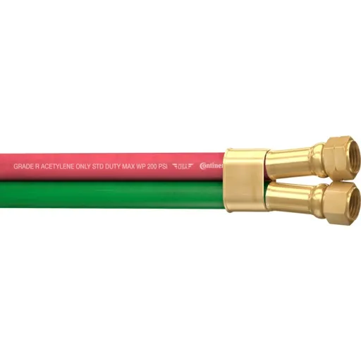 PROSTAR Gas Hose, Twin Fitted, Grade T, Size 1/4″, Length 50′, BB Fittings | 21027624