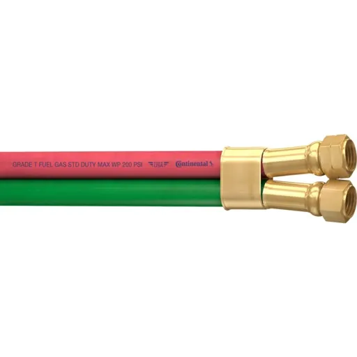PROSTAR Gas Hose, Twin Fitted, Grade T, 3/16″ Size, 50′ Length, BB Fittings | 21027621