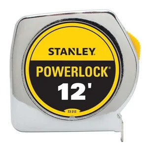 Stanley PowerLock Measure Tape – 12 ft – 1/16 in – 3/4 in | 33-312