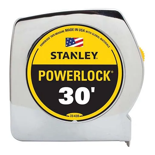 Stanley PowerLock Measure Tape – 30 ft – 1/16 in – 1 in | 33-430