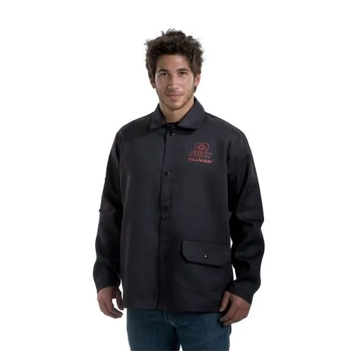 Tillman 9060 Onyx Fire Resistant FR7A Cotton Welding Jacket, Medium | 9060M