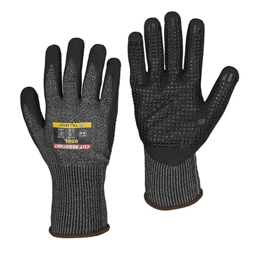 Tillman 956 A4 Cut Resistant Dotted Nitrile Micro Foam Glove, Unlined, Large | 956L