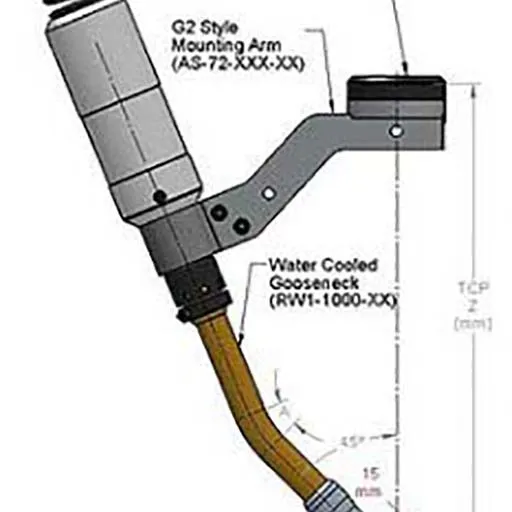 Tregaskiss Water Cooled Neck Assembly 22 Degree | RW1-1000-22