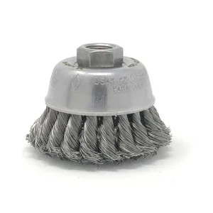 United Abrasives Carbon Steel Small Cup Brush, Knot Wire, 2-3/4″ Dia, 5/8-11″ A | 03414