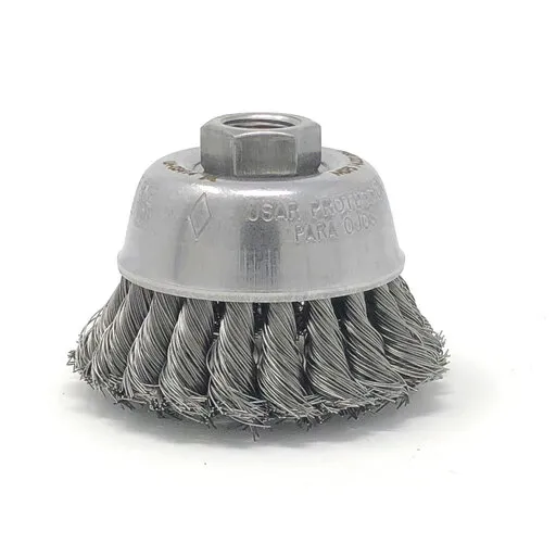United Abrasives Carbon Steel Small Cup Brush, Knot Wire, 2-3/4″ Dia, 5/8-11″ A | 03414