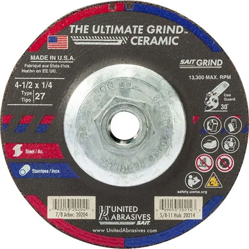 UA – SAIT THE ULTIMATE GRIND Depressed Center Wheel – 4-1/2 in | 20214