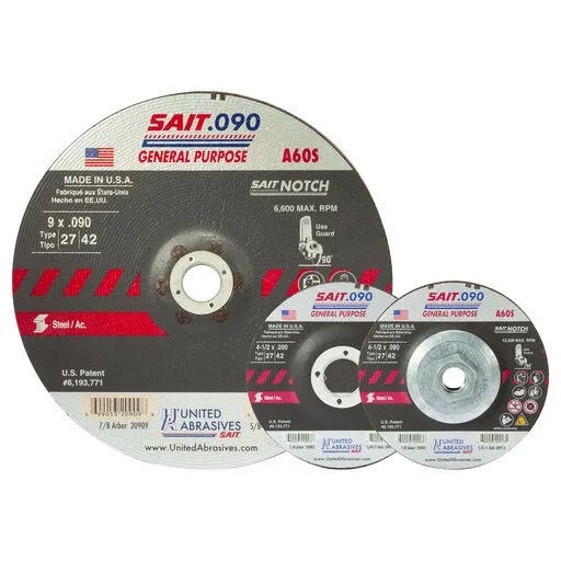 United Abrasives A60S General Purpose Cutting Wheel, 9″ x 0.090″ x 5/8″-11 | 20919