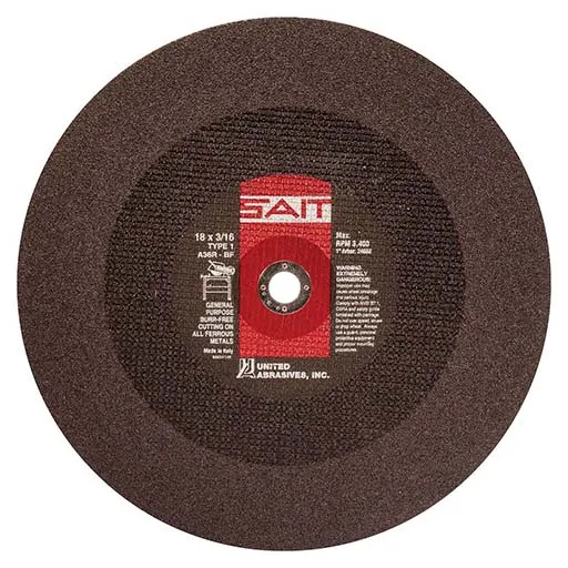 SAIT A36R Cut-Off Wheel – 10 in – 1/8 in – 6100 RPM | 24002