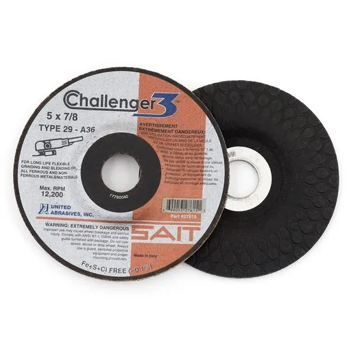 United Abrasives Inc. Challenger 3 Grinding Wheel – 4 1/2″ Dia – 1/8″ Thick | 27610