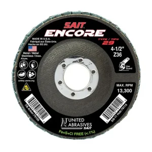 United Abrasives Encore Flap Disc, Type 29, 7″ x 5/8″-11, 40 Grit | 71276